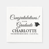 De felicitaties afstuderen de tekst van het douane servet (Voorkant)