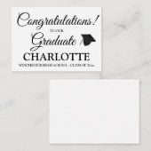 De felicitaties afstuderen het afstuderen van het notitiekaartje (Voorkant / Achterkant)