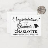 De felicitaties afstuderen het afstuderen van het notitiekaartje (Voorkant / Achterkant in situ)