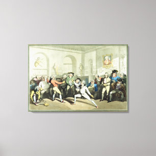 De Fencing Academy van de heer H Angelo, gegraveer Canvas Afdruk