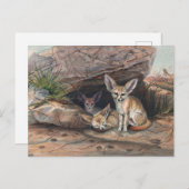 De Fennec Fox van Joseph Wolf Briefkaart (Voorkant / Achterkant)