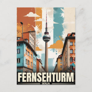 De Fernsehturm, Berlijn TV Tower Vakantie reis Briefkaart