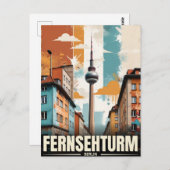 De Fernsehturm, Berlijn TV Tower Vakantie reis Briefkaart (Voorkant / Achterkant)