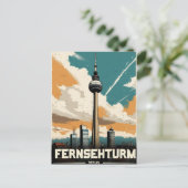 De Fernsehturm, Berlijn TV Tower Vakantie reis Briefkaart (Staand voorkant)