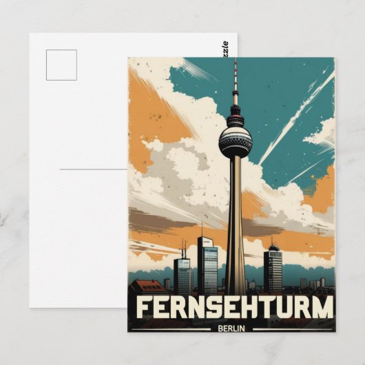De Fernsehturm, Berlijn TV Tower Vakantie reis Briefkaart (Voorkant / Achterkant)