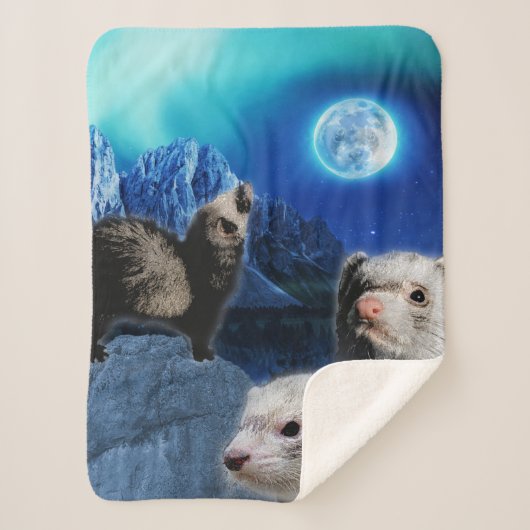De Ferret Moon Sherpa Deken (Voorkant)
