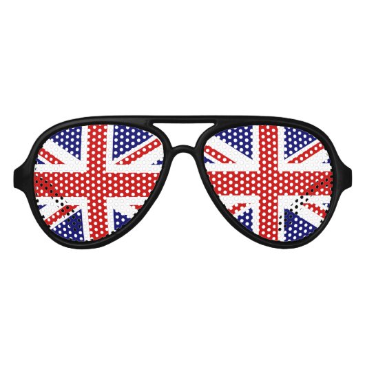 De Fête Aviateur Fun drapeau britannique lunettes | teintes Union J (Devant)