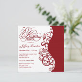 De fête d'anniversaire invitation rouge et (Debout devant)