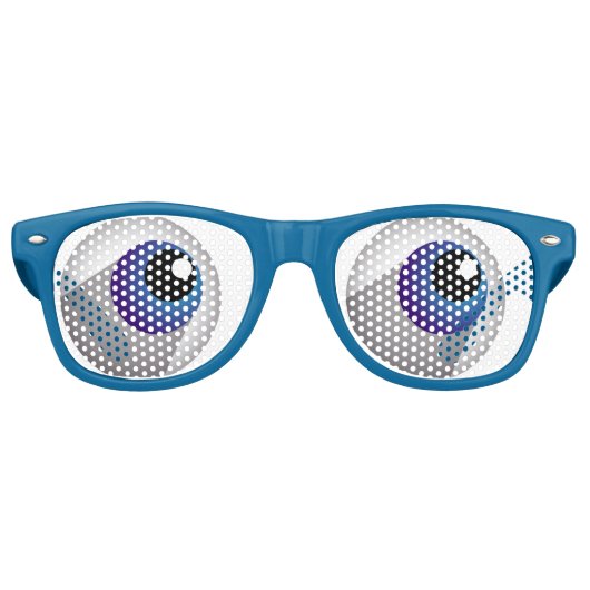 De Fête Retro Lunettes Yeux Bleus (Devant)