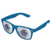 De Fête Retro Lunettes Yeux Bleus (Angulaire)