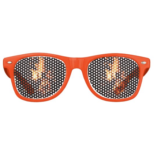 De Fête Retro Visage dans les lunettes Flames (Devant)