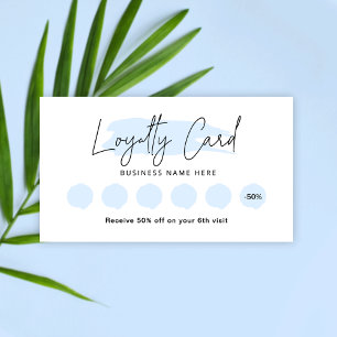De Fidélité Aquarelle bleu clair Beauté Rewards Carte Timbre