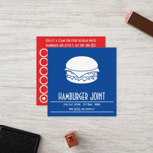 De Fidélité carte carré hamburger (Devant/Arrière en situation)