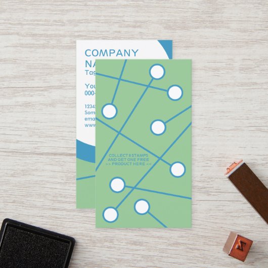 De Fidélité carte d'acheteur vert fréquent frigo (Devant/Arrière en situation)