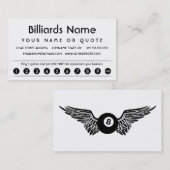 De Fidélité carte d'appréciation du client billiard (Devant / Derrière)