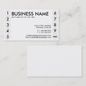 De Fidélité carte perforée simple (Devant / Derrière)