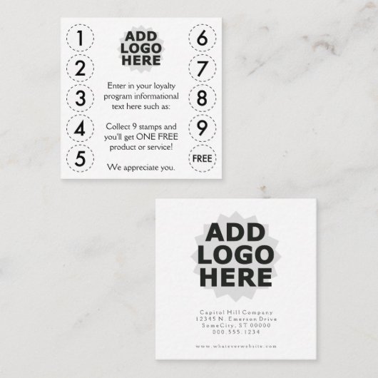 De Fidélité carte perforée simple (Devant / Derrière)