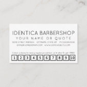 De Fidélité Carte punch #BARBER hashtag loyalty (Dos)