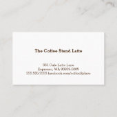 De Fidélité Carte Punch Café Double Horizon Simple (Dos)