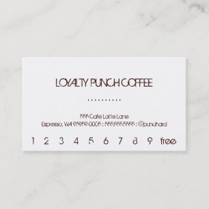De Fidélité Carte Punch Café Loyauté