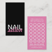 De Fidélité carte punch du salon à ongles pédicures (Devant / Derrière)