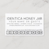 De Fidélité Carte punch #HONEY hashtag loyalty (Dos)