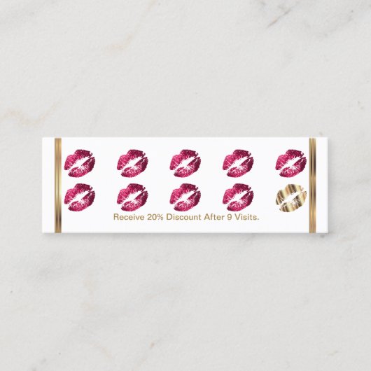 De Fidélité Carte Punch Loyalty - Parties scintillant Rose Cha (Devant)