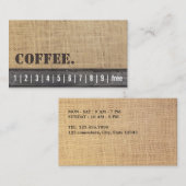 De Fidélité Carte Punch Loyauté | Burlap rustique et café en b (Devant / Derrière)