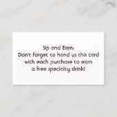 De Fidélité Carte Punch Loyauté pour socle Bean Espresso (Dos)