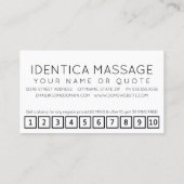 De Fidélité Carte punch #MASSAGE hashtag loyalty (Dos)