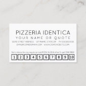 De Fidélité Carte punch #PIZZA hashtag loyalty (Dos)