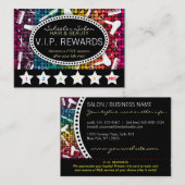 De Fidélité Carte Rainbow Glam Custom Salon Loyalty Puncard (Devant / Derrière)