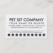 De Fidélité garde d'enfants d'animal familier. carte perforée (Dos)