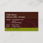 De Fidélité Le café récompense la carte (Dos)