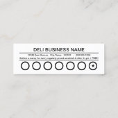 De Fidélité sandwichs deli carte punch (Dos)