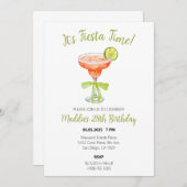 De Fiesta Time Aardbei Margarita Waterverf Bedankkaart (Voorkant / Achterkant)