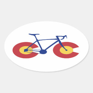 De Fiets van de Vlag van Colorado Ovale Sticker
