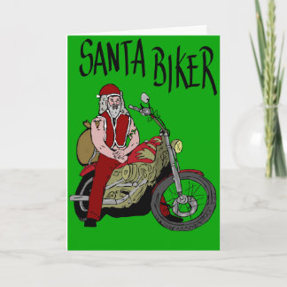 De fietser van de kerstman feestdagen kaart