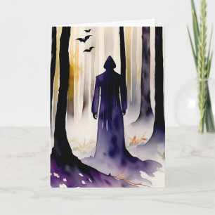 De figuur in het bos Halloween Kaart