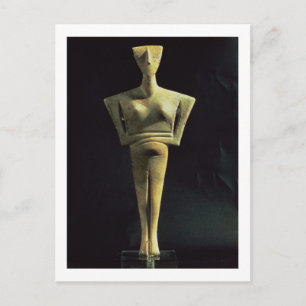 de figuur van het Cycladische vrouw op het eiland Briefkaart
