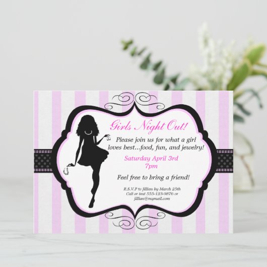 De filles de nuit invitation de partie de bijoux (Debout devant)