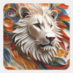 De film Paper Cut Lion is een hartverwarmend verha Vierkante Sticker