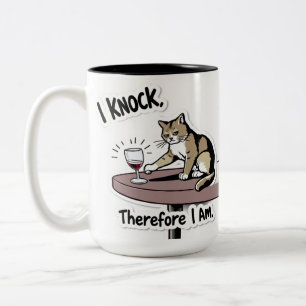 De filosofie van de kat tweekleurige koffiemok