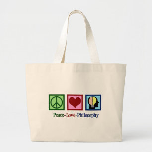 De Filosofie van de Liefde van de vrede Grote Tote Bag