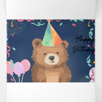 De Fin D'année Trois Volets Carte d'anniversaire à l'ours en peluche