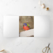 De Fin D'année Trois Volets Carte "Joyeux Noël" avec Cardinal (Intérieur)