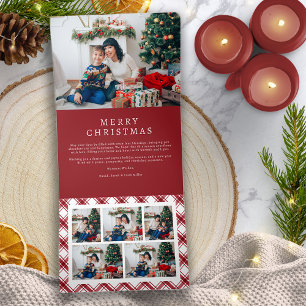 De Fin D'année Trois Volets Carte Pliante Rouge pour Noël