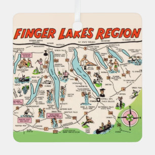 De Finger Lakes van New York Metalen Ornament