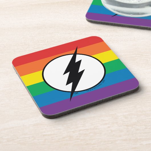 De Flash Rainbow-Logo Bier Onderzetter (Linkerzijde)