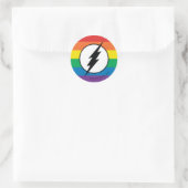 De Flash Rainbow-Logo Ronde Sticker (Tas)